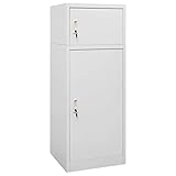 vidaXL Sattelschrank Stallspind Sattelspind Reitschrank Sattelhalter Sattelträger Stahlschrank Schließfachschrank Hellgrau 53x53x140cm Stahl