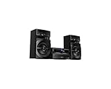 Panasonic Mini-System, 300 W, 2-Wege-Lautsprecher, Woofer:13 cm, CD-Player, CD-R/R W, Bluetooth, USB, DAB/DAB +, 30 FM/15AM RDS, AUX, Audio-Qualität, blaue Beleuchtung, Schwarz DAB/DAB+ Radio blau