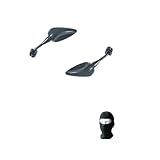 für Suzuki GSX 600 F Paar Spiegel MOTORRADSPIEGEL RÜCKSEITE WEIT SCHWARZ Mirror GENEHMIGT 5971+5972 MONTAGESATZ UNIVERSAL M.6 ENTHALTEN