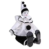 Qianly 38cm Vintage Handbemalte Porzellan Clown Puppe in Kleidung Clown Puppen