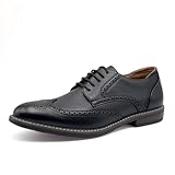 Finishing & Sewing Herren Brogue Oxford Schnürschuhe, Braunes Leder, Klassischer Wingtip-Design (Schwarz, Erwachsene, Herren, 42, Numerisch, EU Schuhgrößensystem, M)
