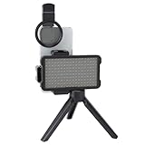 Fyearfly Spiegelfreie Tattoo Lampe mit CPL-Filter,Tattoo Licht Handy Photo Light | 180 LED-Chips,Einstellbare Farbtemperatur + Stativ,für Live-Streams