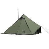 OneTigris Conifer Tipi Zelt mit Schneerock Zelt wasserdicht 1 Person für Zeltofen 4 Jahreszeiten Camping-Ranger Grün(Tetoron Baumwolle)
