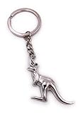 H-Customs Känguru Schlüsselanhänger Anhänger Silber aus Metall