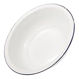 OUNONA Emaille-waschbecken, Emaille-rührschüssel, 32 Cm, Fußbad, Gesichtswaschbecken, Emaillegeschirr, Salatschüssel, Suppenschüssel Für Küche Und Badezimmer