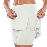 Generisch Schlafshorts Damen Kurz 48 Damen Hosenrock mit und Sport- und Freizeitrock einfarbig Hose mit mittlerer Taille Tennisrock Shorts Nachtwäsche Warehouse Deal Retourenware
