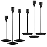 Kerzenständer Schwarz 6 Set,Kerzenständer Stabkerzen 33/29/23cm,Metall KegelKerzenleuchter Vintage Dekoration,Hochzeit Kerze Stand,Geeignet für romantisches Candle Light Dinner,Jubiläum,Hochzeitsfeier