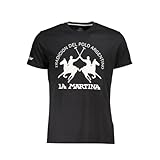 La Martina Black Cotton Herren T-Shirt, Schwarz, XL