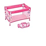 Toclsixz Puppenmöbel Puppenbett für 48 cm Puppe | Puppen Bett zubehör | Puppen reisebett | Geschenk für 3 +Jahre Mädchen