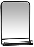 IB Laursen - Wandspiegel mit Ablage, Metall, Schwarz, B 14 x H 70 x L 49cm (3129-25)