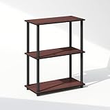 Furinno Turn-N-Tube 3-stufiges, kompaktes Mehrzweck-Präsentationsregal, Regaleinheit, Bücherregal, Dunkle Kirsche