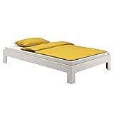 IDIMEX Futonbett Einzelbett Thomas 90 x 200 cm Kiefer massiv weiß lackiert