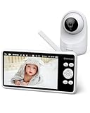 Sebikam Babyphone mit Kamera 5 Zoll 720P HD Bildschirm Video Baby Monitor, 4000mAh Akku PTZ 355° Babyfon, VOX-Modus, Nachtsicht, 2-Wege-Audio, Gegensprechfunktion, Temperaturanzeige, Schlaflieder