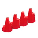 Brama West 4 x Pylonetti Pferd - für alle Standardstangen - Cavaletti Block Hindersnisblock - B30cm H35cm T30cm - Rot - 4 Stück