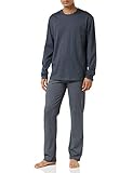 Schiesser Herren Schlafanzug lang Rundhals, Grau (Anthrazit 203), 58 (Herstellergröße: 58/XXXL)