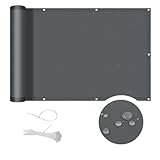 COOL AREA Balkon Sichtschutz 90x400cm Balkonverkleidung UV-Schutz PES Balkonabdeckung wetterfester mit Kabelbinder,Schutz vor neugierigen Blicken,Anthrazit