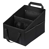 MIYUANGKJ Auto Organizer Autositz Organizer zusammenklappbar Aufbewahrungsbox für Beifahrersitz Auto Zubehör Sitzaufbewahrungstasche Rücksitz Organizer mit Teilung Griffen und mehreren Netztaschen