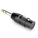 deleyCON Audio Adapter XLR auf 6,3mm Stereo Klinke - Buchse auf 6,35mm TRS Klinke Stecker für 3-Pin XLR Kabel Mikrofon Lautsprecher Mischpult Musikinstrument Tonstudio