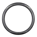 HNZZT Auto Lenkradbezug für BMW Serie 5 Series 5er Sedan F10 E60 E39 E34 / F07 Gran Turismo GT Sedan, Bequem Atmungsaktiv Ausgewähltes Leder Lenkradhüllen,O-Black-Black Carbon Fiber