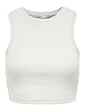 ONLY Damen Onlvilma S/L Cropped Tank Top JRS Noos, Cloud Dancer, L