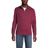 Lands' End Bedford Rib Herren-Pullover mit Viertelreißverschluss, Burgunderroter Spritz, XX-Large