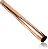 Sanitärshop Baustoffe & Sanitär Kupfer Regenablaufrohr 100mm 0,6 mm Stärke in 1 Meter Länge - Fallrohr nahtlos geschweißt mit Muffe