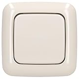 Busch-Jaeger Busch-Duro 2000 SI Komplettset: 2000/6 US Wippschalter - Einsatz + 2506-212 Wippe + 2511-212 1-fach Rahmen Cremeweiß