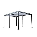 Home Deluxe - Lamellenpavillon - Cannes, Maße: 400 x 303 x 223 cm, inkl. Handkurbel, Gestell: Aluminium I Terrassenüberdachung Pergola Sonnenschutz