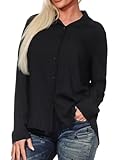 Hailys Damen strukturierte Langarm Bluse Crinkle Hemdbluse Fa44biana PMG-3442 Black (90001) XXL