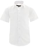 GILLSONZ A0 vDa New Kinder Party Hemd Freizeit Hemd bügelleicht Kurz ARM Gr.86-158 (104-110, Weiß)