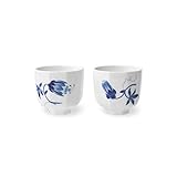 Royal Copenhagen Tassen 2er Set Blomst Porzellan Weiß-Blau, Fassungsvermögen: 20cl, 1058871