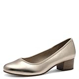 Jana Damen Pumps mit Blockabsatz Vegan, Metallisch (Champagner), 37 EU