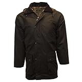 WALKER AND HAWKES Herren Country-Mantel wattiert & gewachst - für die Jagd geeignet - Braun - Größe 2XL (46"-48")