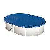 POWERHAUS24 Sommerabdeckplane EXTRA für Oval- & Achtformbecken max. 550 x 360 cm, mit Spannkordel & Ratsche