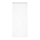 Relaxdays Fadenvorhang weiß, kürzbar, mit Tunneldurchzug, für Türen & Fenster, waschbar, Fadengardine, 90x245 cm, White