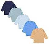 TupTam Baby Jungen Wickelshirt Langarmshirt 5er Set, Farbe: Farbenmix 1, Größe: 56