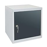 ADB Wertfach Schließfach Würfel Schließfachschrank mit Zylinderschloss Drehriegelschloss, Farbe (RAL):Anthrazitgrau (RAL 7016)