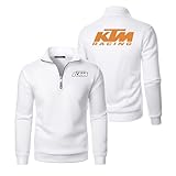 BRINSE Sweatshirt Jacke Herren K.T.M, Hoody Sweatshirt für Sportbekleidung, Kapuzenpullover Geburtstagsgeschenk für Männer, Basic(White,M)