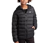 Reebok Jungen Wintermantel – leichte, isolierte Pufferjacke – wind- und wasserabweisende gesteppte Winterjacke mit Kapuze für Jungen, Schwarz, 14-16