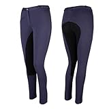 PFIFF Vollbesatzreithose blau/schwarz Grösse 146