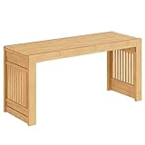 HOOBRO Sitzbank aus Bambus, 90 cm Lange Esszimmer, für 2 Personen, Essbank, Küchentisch-Bank, Flur-Sitzbank, Schuhbank, für Esszimmer, Eingangsbereich, Schlafzimmer, naturfarben EYL16CD01