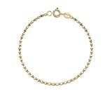 LAMUR Armband aus 585er-Gold, Modernes Goldarmband für Damen, Damenschmuck, Goldschmuck mit Reinigungstuch, Damenarmband, Länge 18 cm, Breite 2 mm, Valentino-Armband