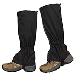 PVFZXS Gamaschen, Wasserdichte Staubdicht Einstellbare Atmungsaktive Beinschutz für Wandern, Jagd, Fahrrad, Skifahren, Klettern, Outdoor (Schwarz)