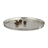 Meinposten Dekoteller Kerzenteller Metall Teller gold silber 21 o. 31 cm Schale Tablett (21 cm silber)
