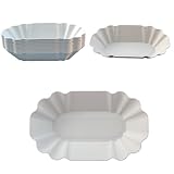 KM · GAMING 10 Stück Set Mehrweg Kunststoff PP Pommes & Currywurst Schale cremeweiß (Made in Germany/bruchfest/Spülmaschinen und Mikrowellen geeignet/stapelbar)