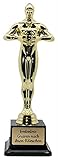 Deitert Siegerfigur inkl. Gravur mit Ihrem Wunschtext - Größe: 26,5 cm - das Geschenk für Männer und Frauen - personalisierte Trophäe im Filmpreis-Award Look