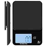 3T6B Elektronische Kaffeewaage, 5kg/0.1g Multifunktionale Küchenwaage Digital, Digitale Küchenwaagen Wandmontage mit großem LCD-Display, Waage Küche Tara Funktion, Schwarz