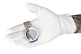 KD89 Weiße Mikrofaser-Handschuhe - Heli - für Uhrmacherei, Juweliere, Schmuck- und Uhrenbehandlung, für Sammler, Profis oder Amateure, weiß, L