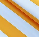 Markisenstoff Plane Zeltstoff Outdoorstoff Sonnensegel Persenningstoff Wasserabweisend (Gelb-Weiss) | Grundpreis pro qm: € 6,56