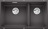 BLANCO SUBLINE 430/270-U – Unterbau Doppelspüle für die Küche für 80 cm breite Unterschränke – aus SILGRANIT – grau – 523152